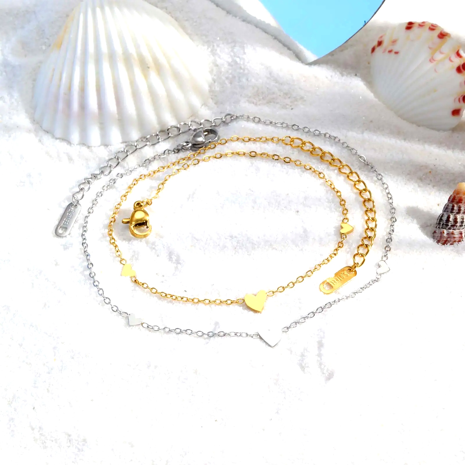 Stainless Steel Heart Anklets  – Jc Jewelry & Watches recenzja i cena