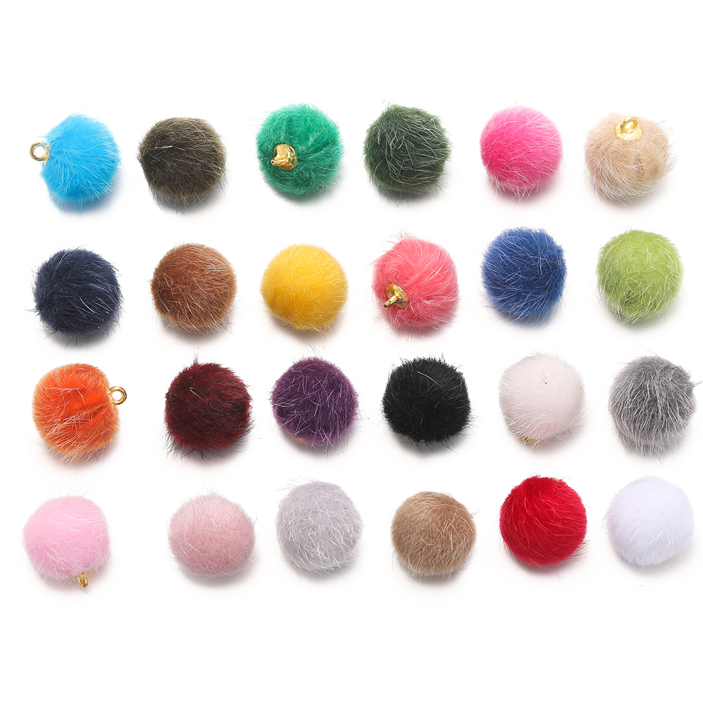 10pcs Plush Fur Covered Ball B – Moon Star Earrings recenzja i cena