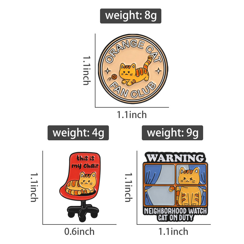 Orange Cat Fan Club Enamel Pin – Jewelry Watches For Kids recenzja i cena
