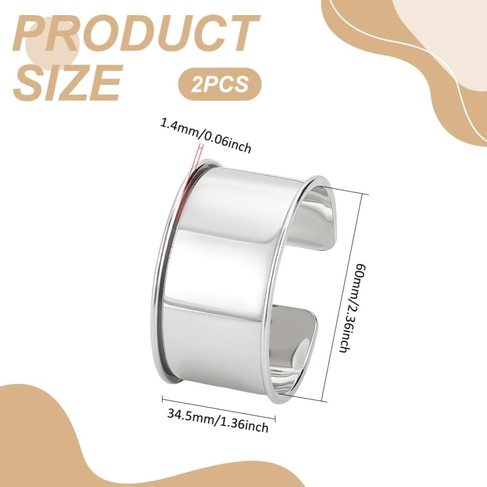 2pcs Platinum Grooved Bangles  – Cuff Bangle Bracelet recenzja i cena