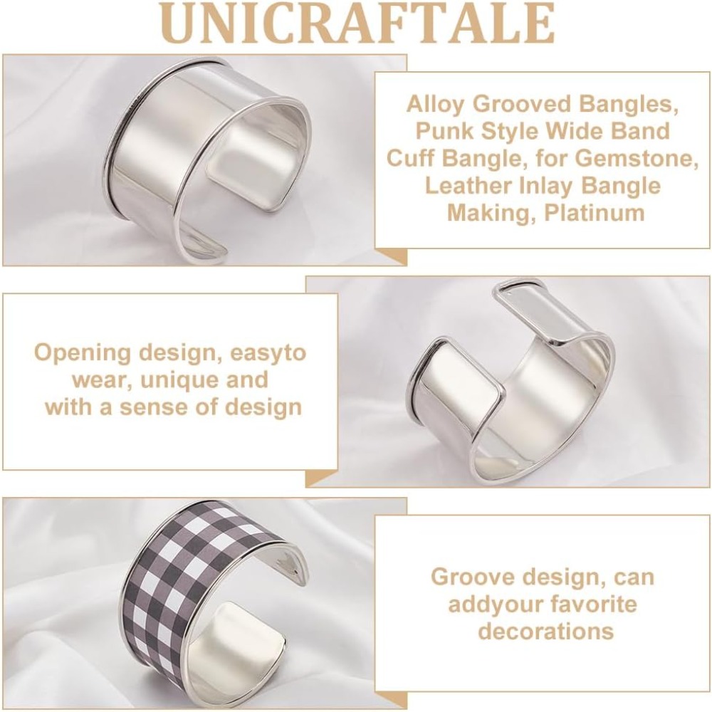 2pcs Platinum Grooved Bangles  – Cuff Bangle Bracelet recenzja i cena