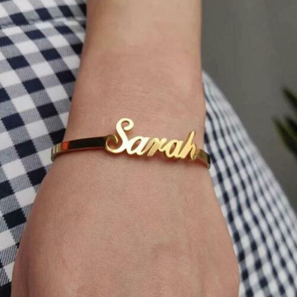 Personalized Custom Name Cuff  – Cuff Bangle Bracelet recenzja i cena