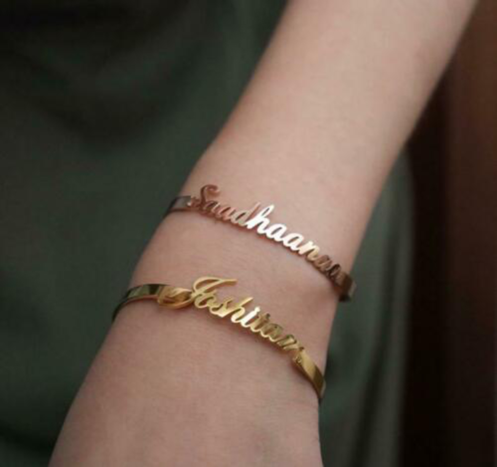 Personalized Custom Name Cuff  – Cuff Bangle Bracelet recenzja i cena