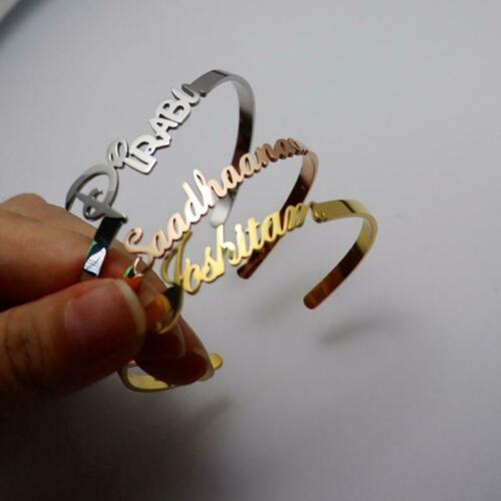 Personalized Custom Name Cuff  – Cuff Bangle Bracelet recenzja i cena