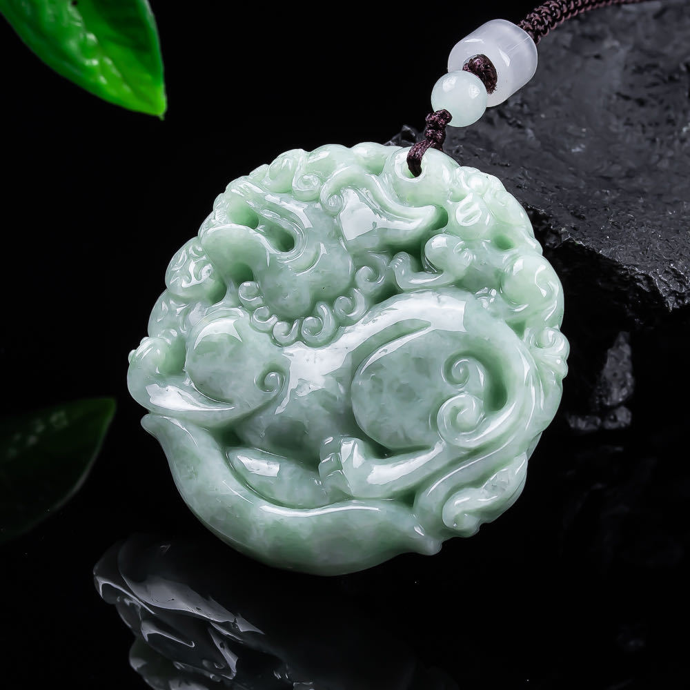 Natural Myanmar Jadeite Pixiu  – Necklace Pendant recenzja i cena