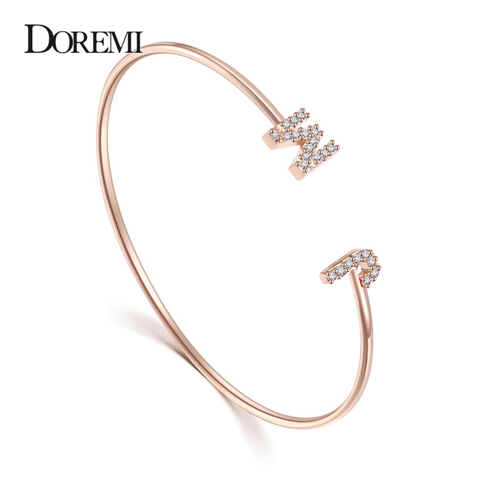 DOREMI Custom Letter Bracelet  – Cuff Bangle Bracelet recenzja i cena